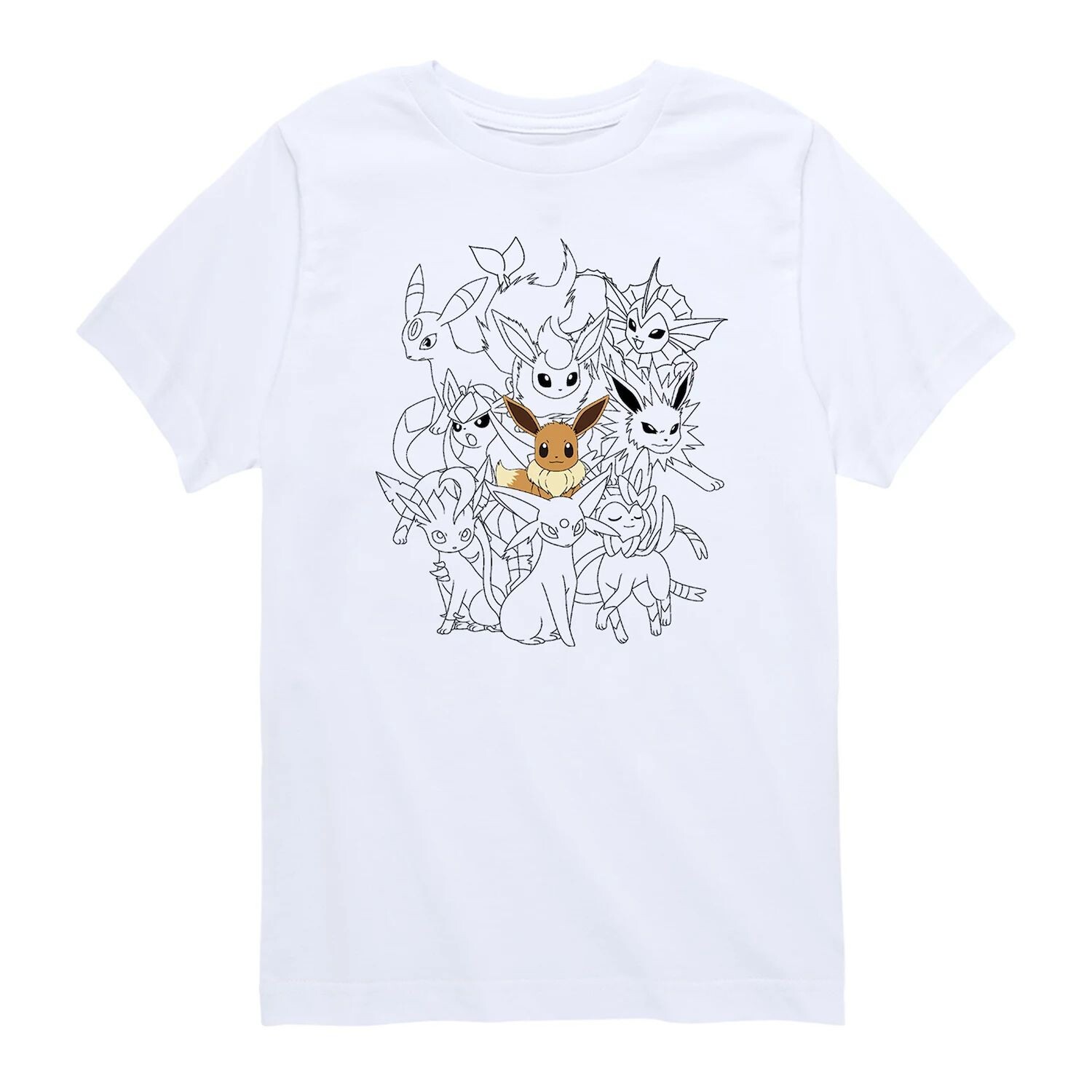 

Футболка с рисунком Pokemon Eevee Evolutions для мальчиков 8–20 лет Licensed Character, белый