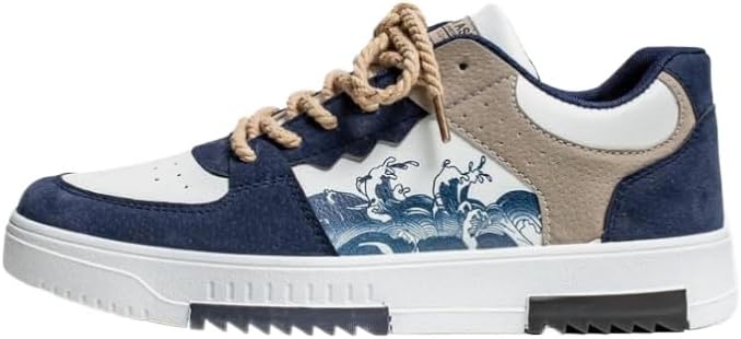 

Мужские ретро стильные повседневные кроссовки с контрастными вставками в стиле скейтборд Txlkgqw, синий