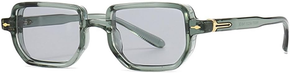 

Популярные модные прямоугольные солнцезащитные очки для женщин, защита от УФ-излучения UV400, ретро-градиентные очки для мужчин, трендовые солнцезащитные очки с заклепками TYUVIVO, Green Light Gray