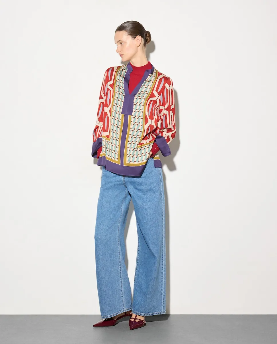 

Женская блуза с геометрическим принтом Woman El Corte Inglés, красный