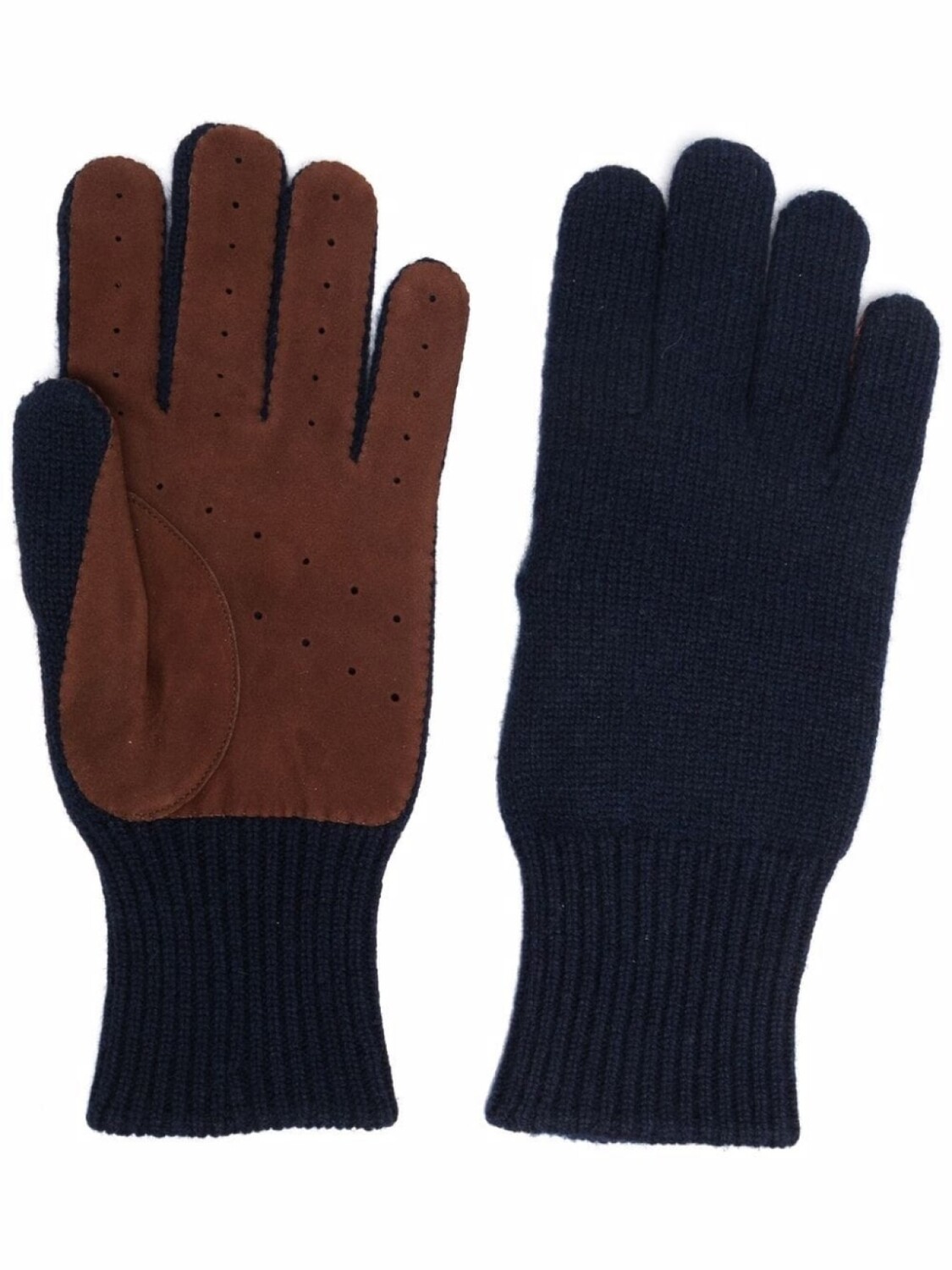 

Brunello Cucinelli кашемировые перчатки с перфорацией, синий