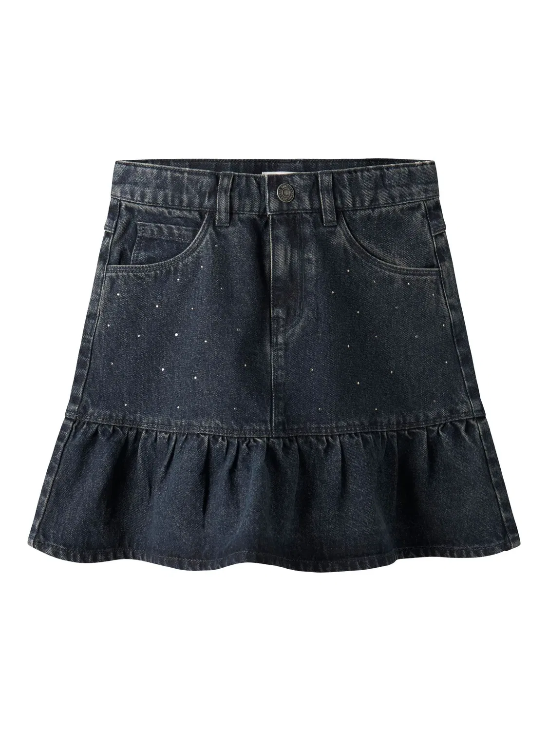 Джинсовая юбка с вышивкой стразами Name it, dark midnight denim