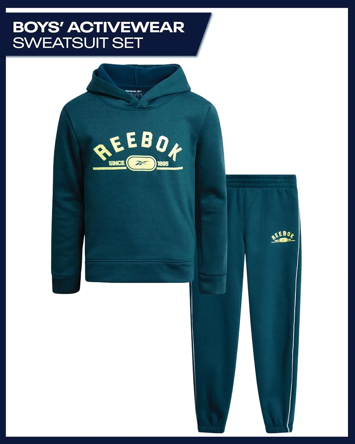Детский спортивный костюм Reebok, 2 предмета, бирюзовый — фото 2