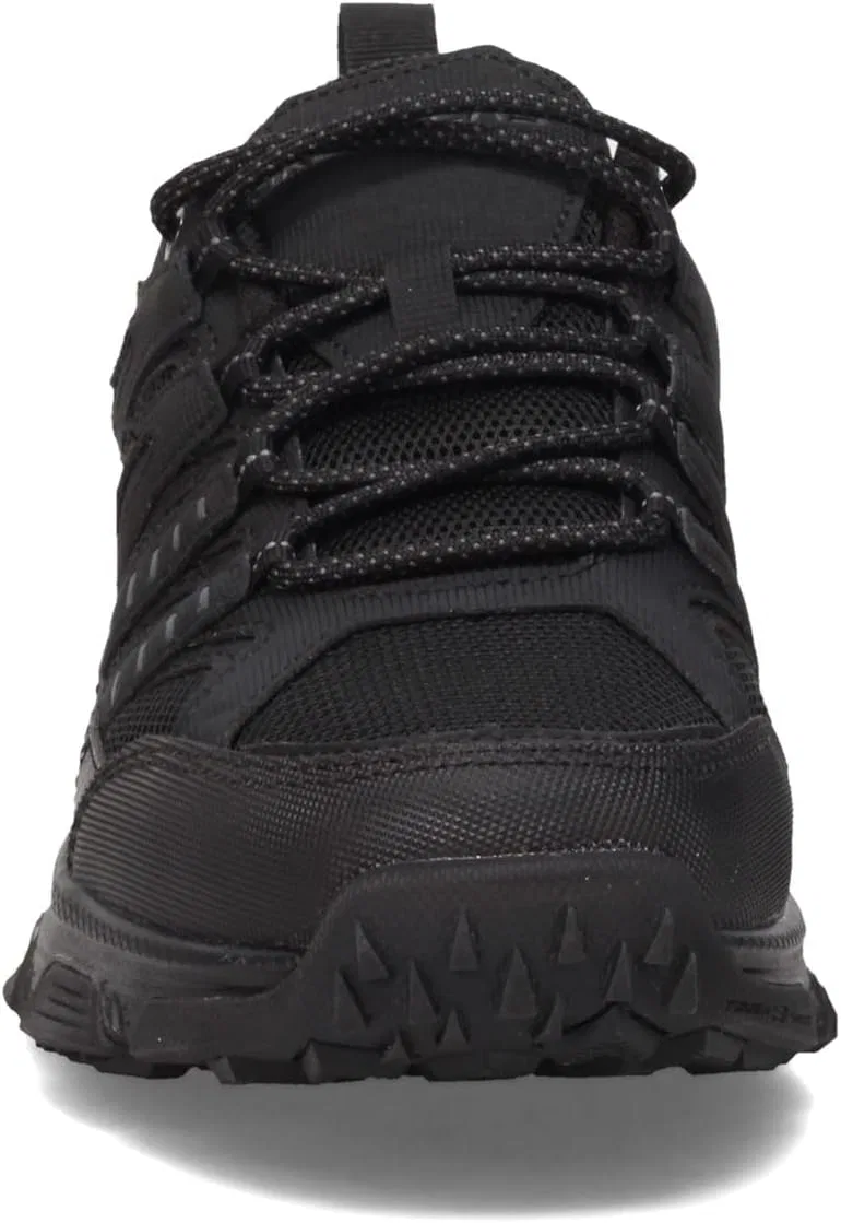 Мужские кроссовки Skechers Skech Air Envoy Bulldozer на шнуровке, модель Oxford, Black Leather Pu Mesh Black Trim — фото 4