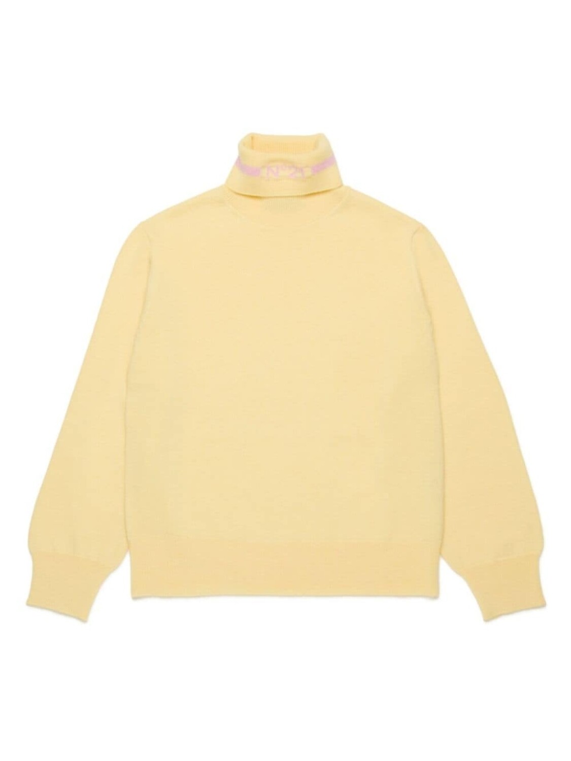 

Nº21 Kids джемпер с высоким воротником и жаккардовым логотипом, желтый