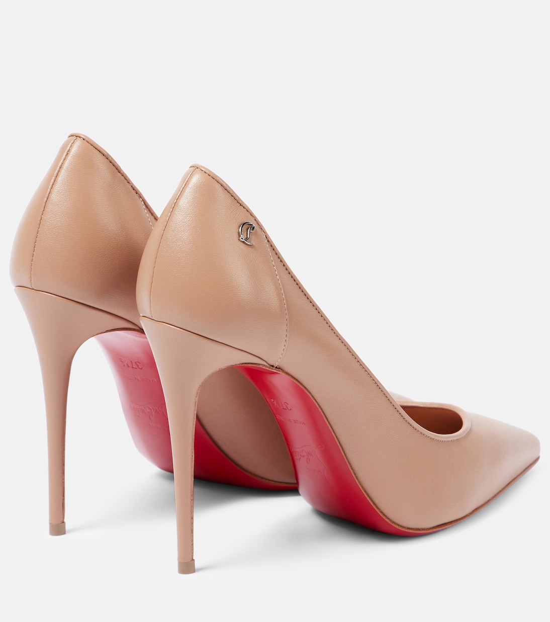 Спортивные туфли Kate 100 из кожи Christian Louboutin, Blush/ Lin Blush — фото 2
