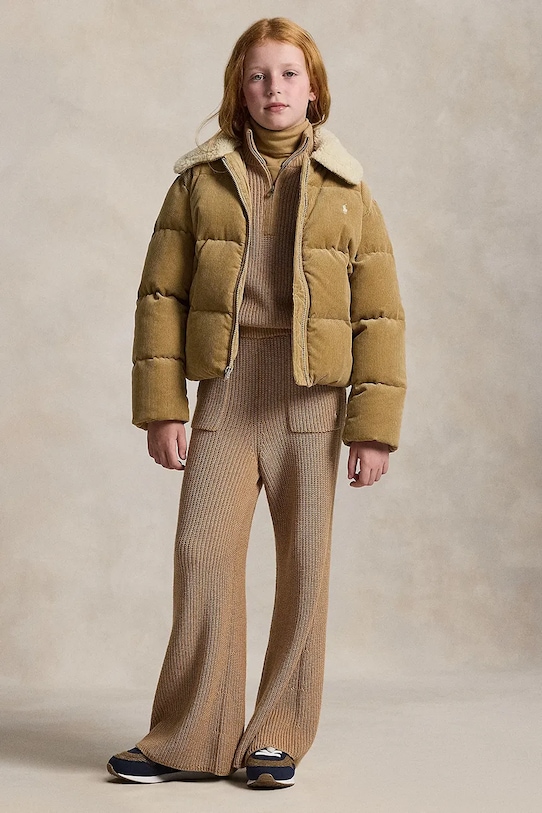 

Детские хлопковые штаны Polo Ralph Lauren, коричневый