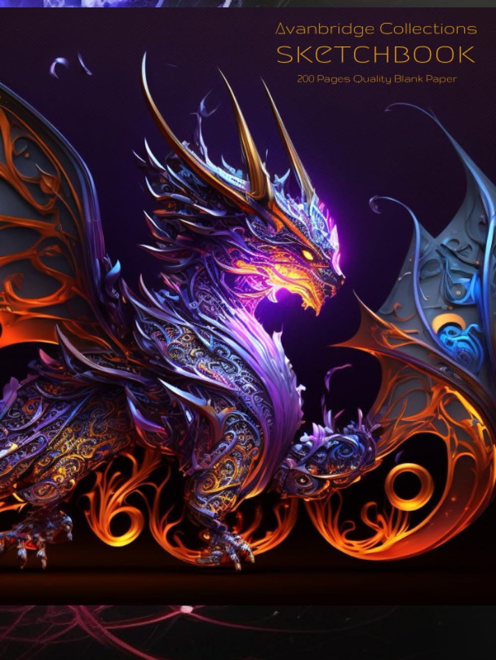 

Avanbridge Sketchbook Dragon Cover (Large 8.5" x 11"), 200 Pages - Drawing, Sketching, Notes, Architectural, professional quality: Durable, excellent ... charcoal, crayons, pencils, ink, gouache (Independently published)