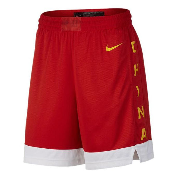 

Шорты china team alphabet logo contrasting colors sports basketball shorts red Nike, красный
