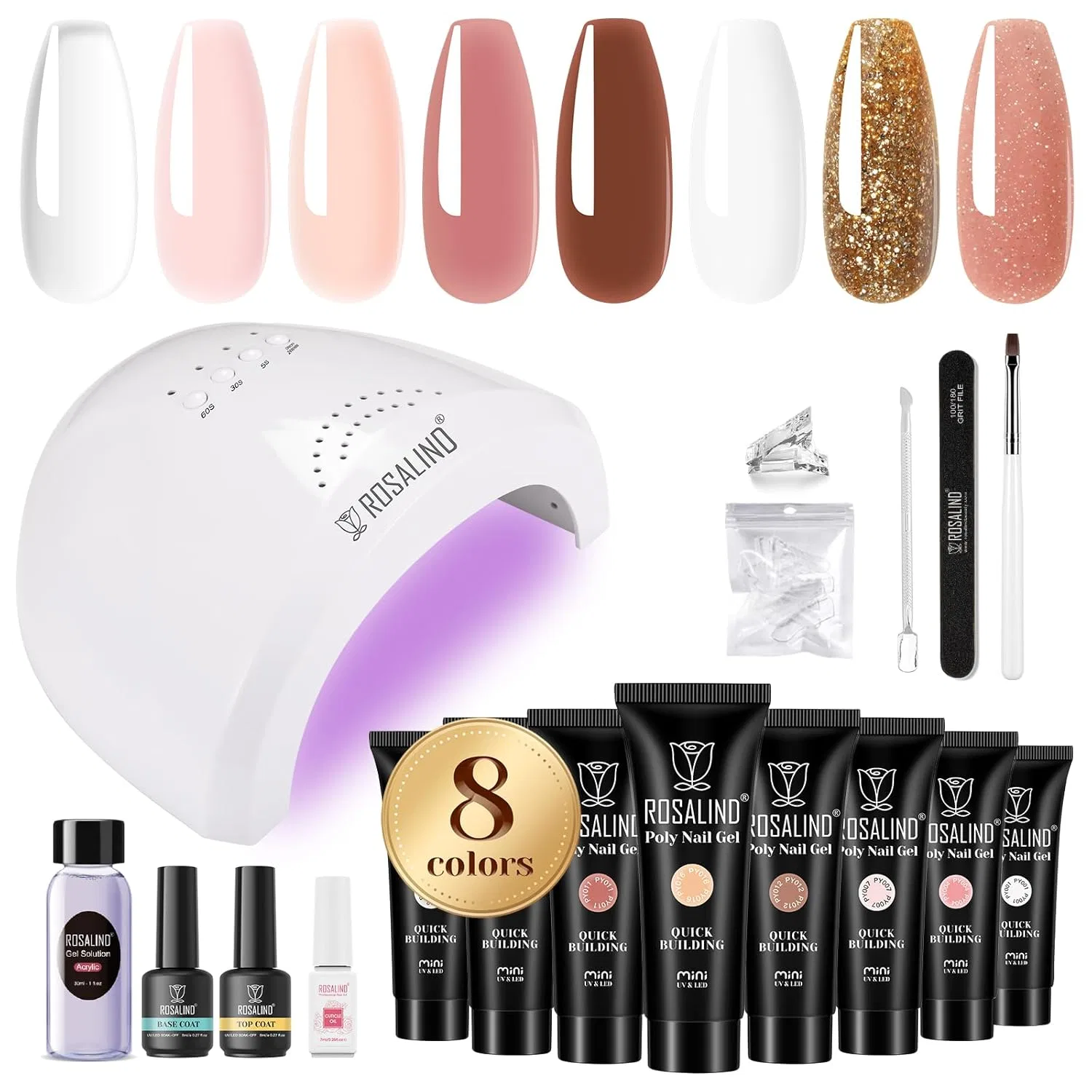 Стартовый набор для наращивания ногтей ROSALIND Poly Extension Gel Rosalind