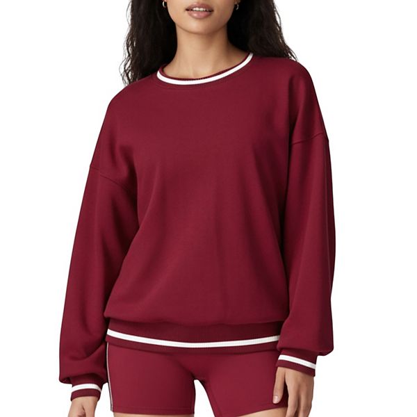 

Женский свитшот с длинным рукавом и контрастной отделкой Anna-Kaci, Burgundy