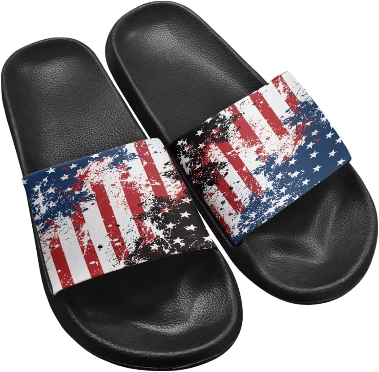 

Женские шлепанцы Jeiento с американским флагом, праздничная обувь, нескользящие спортивные сандалии для ванной, пляжа и душа, American Flag Patriotic