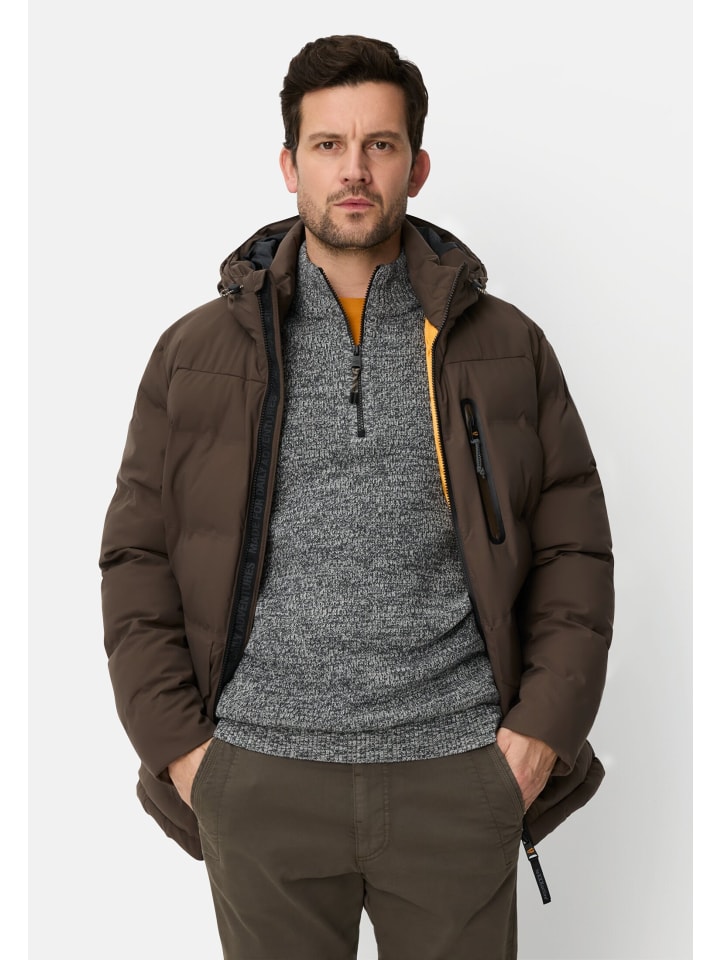 

Функциональная куртка teXXXactive с регулируемым подолом и капюшоном темно-коричневого цвета Camel Active