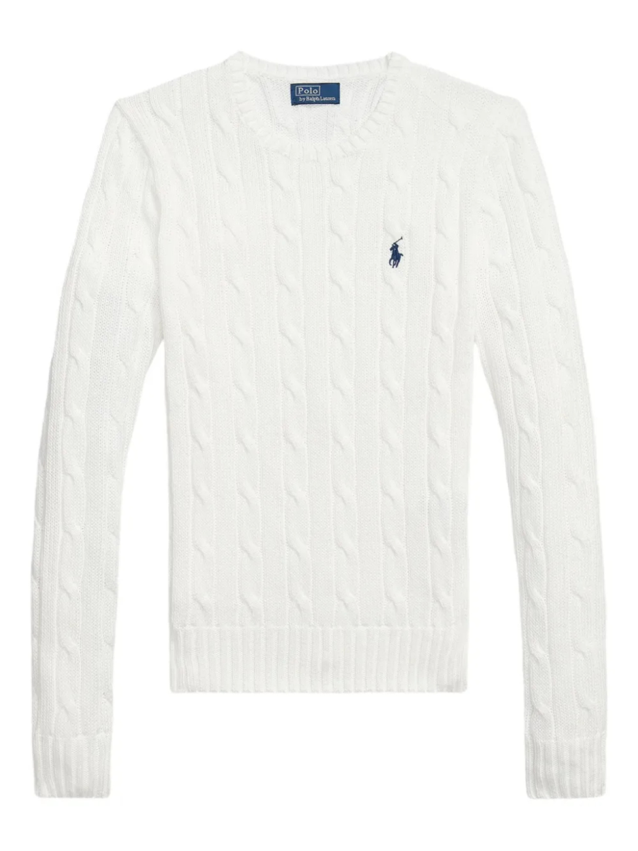 

Polo Ralph Lauren свитер с круглым вырезом, вязка косами, белый