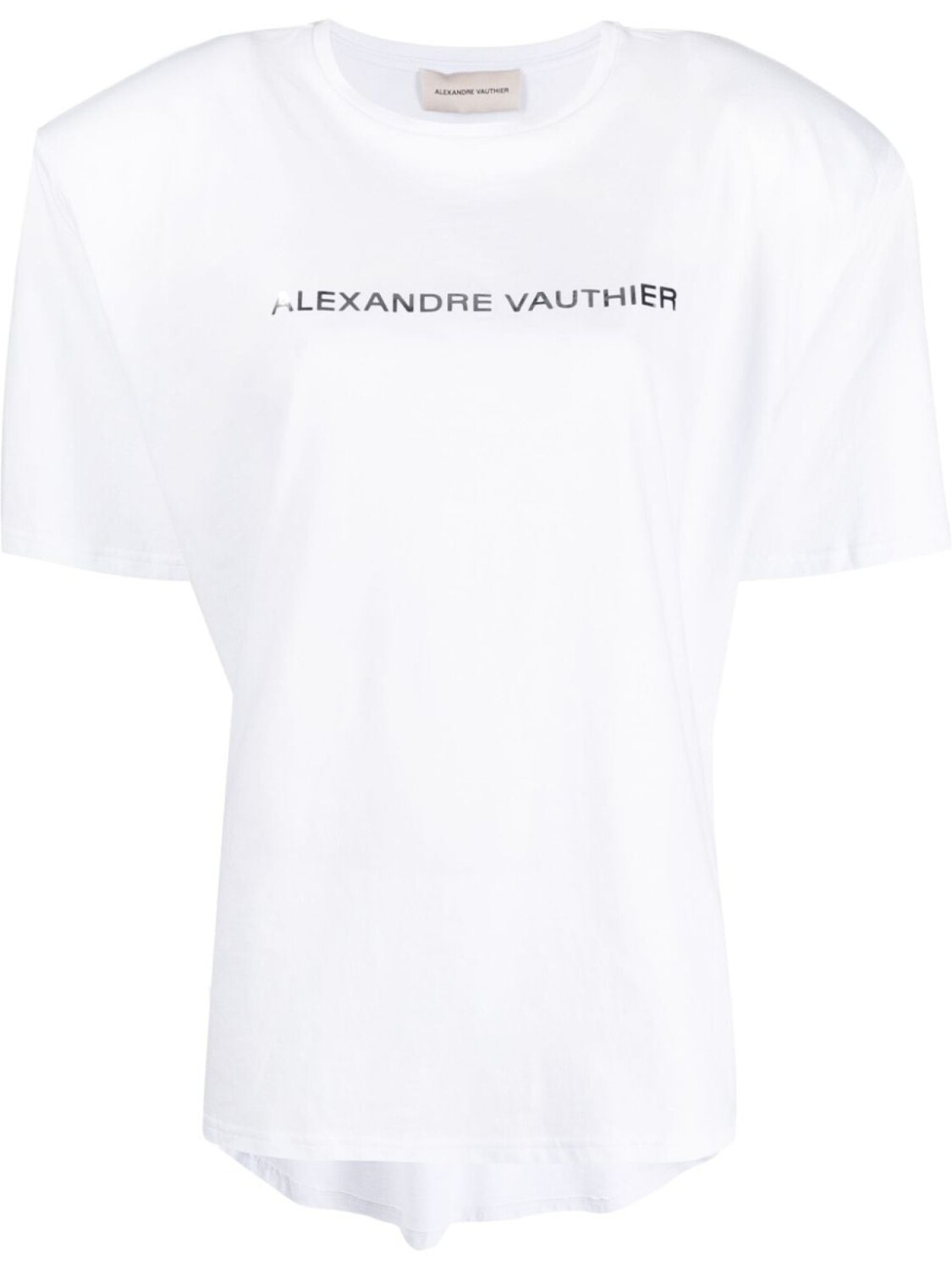 

Alexandre Vauthier футболка с объемными плечами и логотипом, белый