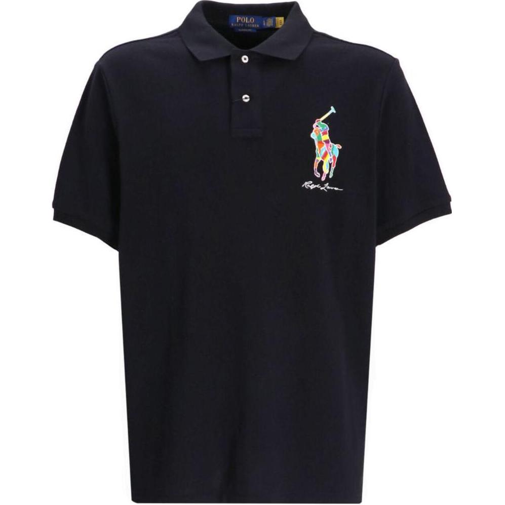 Футболка поло FW23 с вышивкой пони черная Polo Ralph Lauren — фото 2