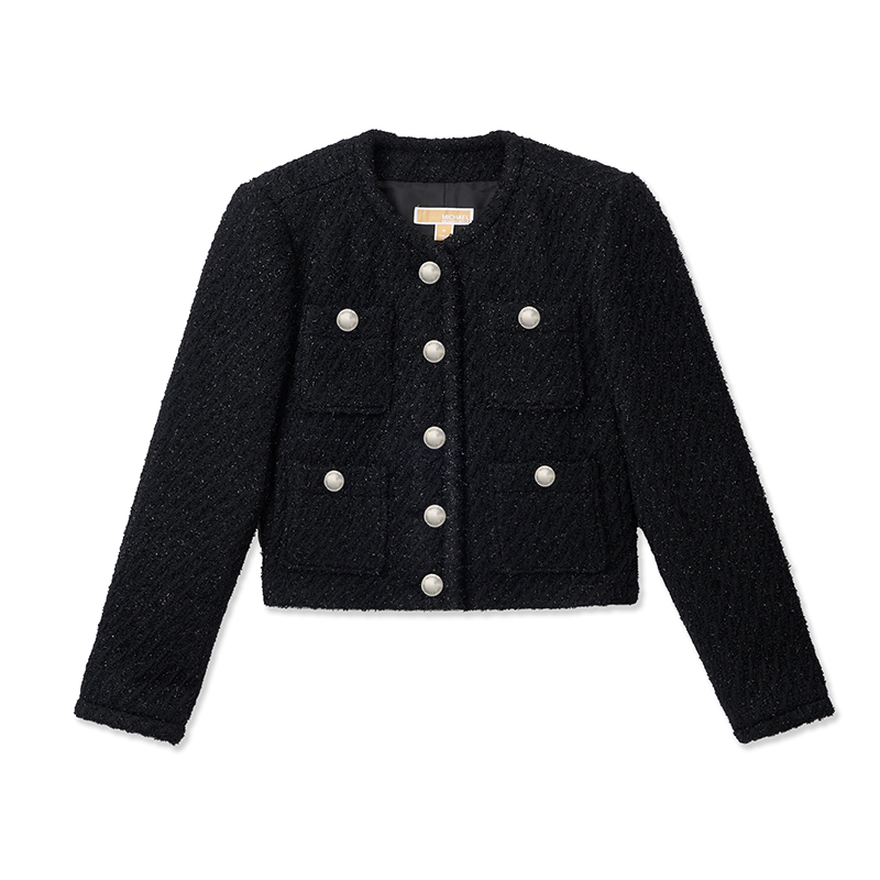 

MICHAEL KORS Металлический твидовый жакет, Black