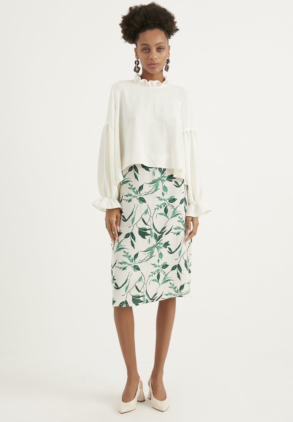 

Юбка А-силуэта Floral Patterned Skirt Herita, цвет green