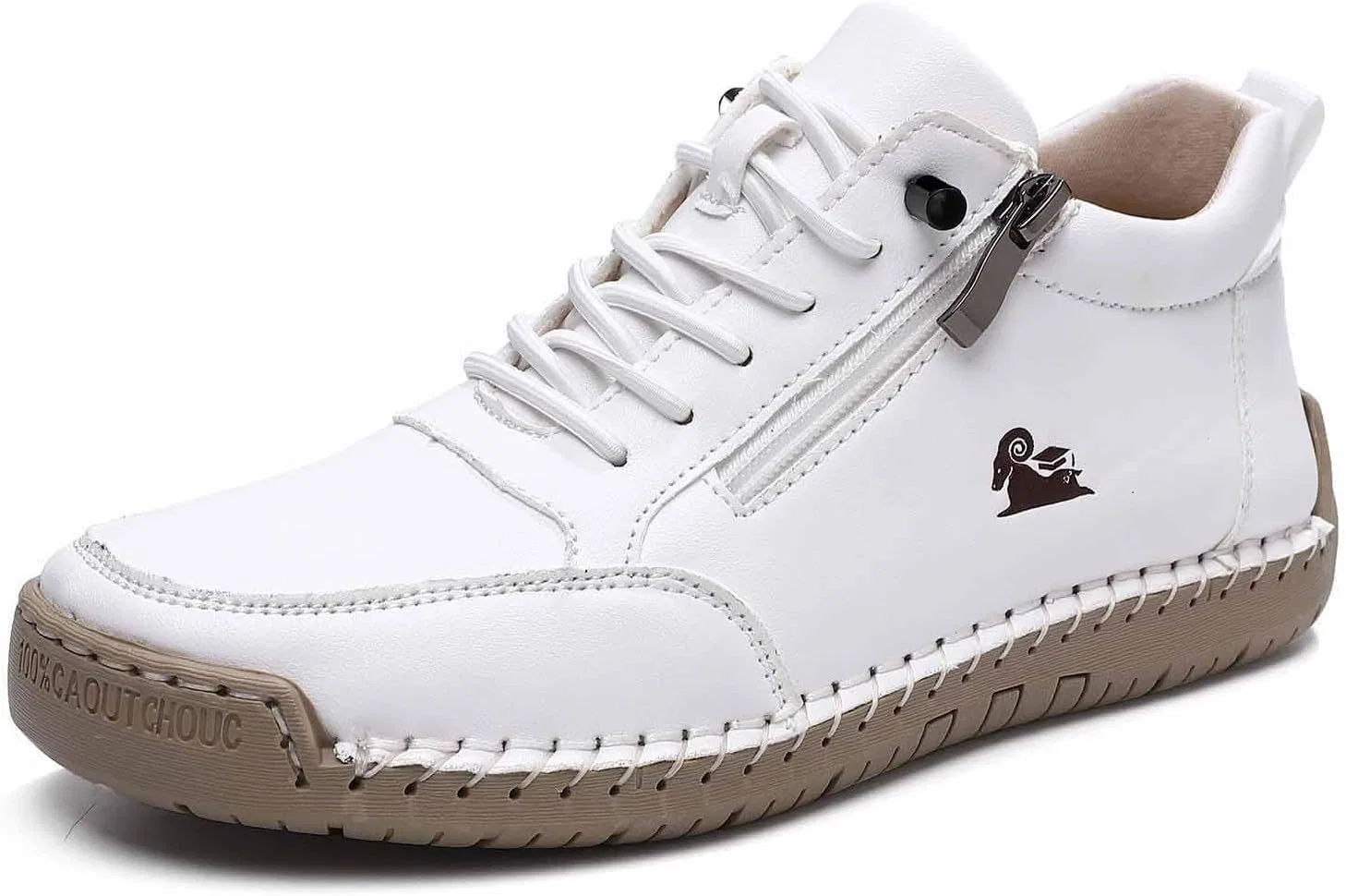 Обувь для ходьбы босиком зимняя кожаная Generisch, B02 White — фото 4