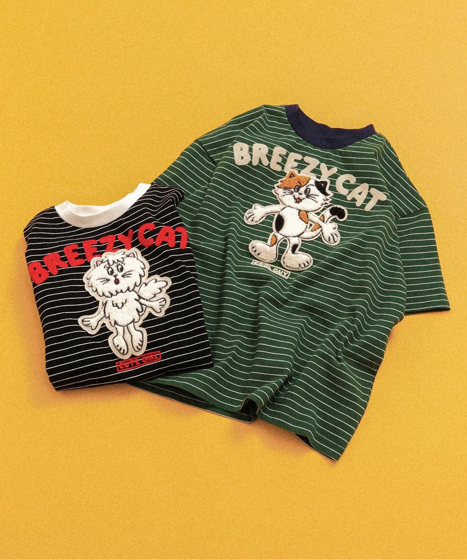 Футболка с вышивкой Sagara и принтом BREEZY CATS BREEZE черная — фото 2