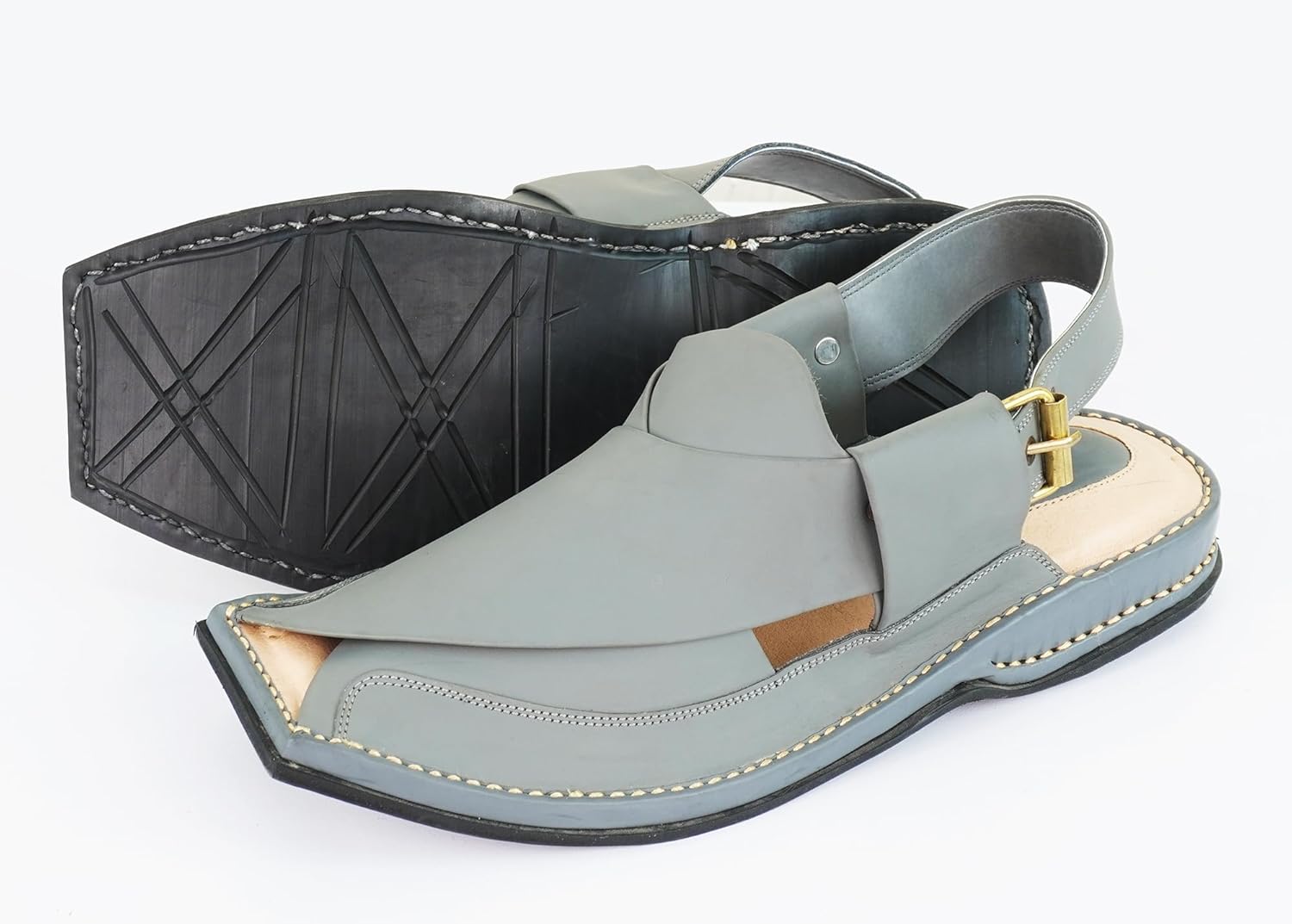 Мужские летние сандалии UG Fashions с двойной подошвой, из черной натуральной кожи коровы, удобная обувь Ugfashions — фото 3