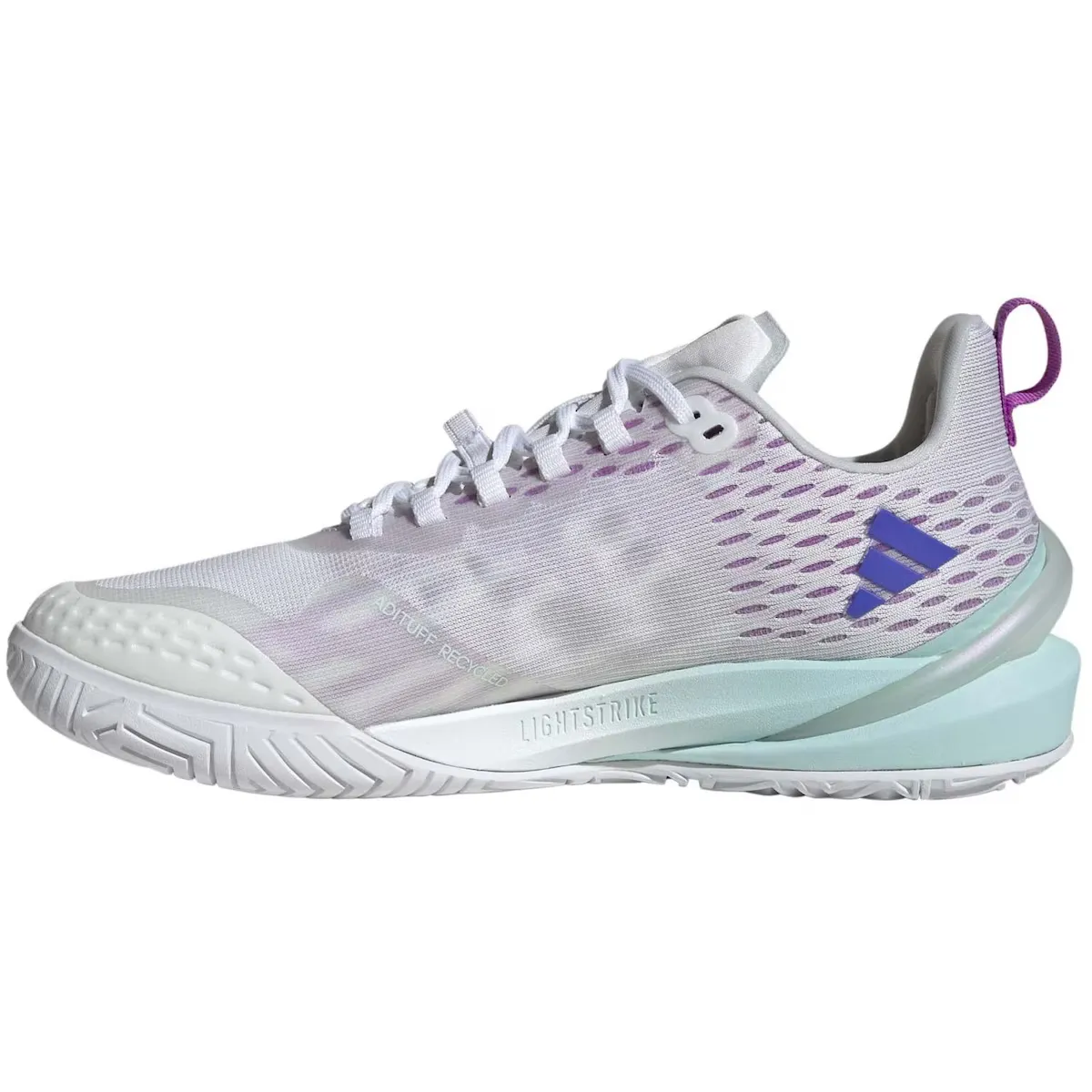 Женские теннисные кроссовки Adidas ADIZERO CYBERSONIC, белый/фиолетовый — фото 3