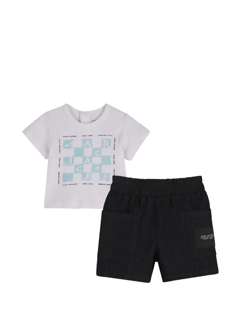 

Комплект из Футболка и шортов с графичным принтом Marc Jacobs Kids, белый