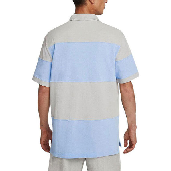 Футболка men's sportswear sport essential logo colorblock casual short sleeve light sea blue polo shirt Nike, мультиколор — фото 4