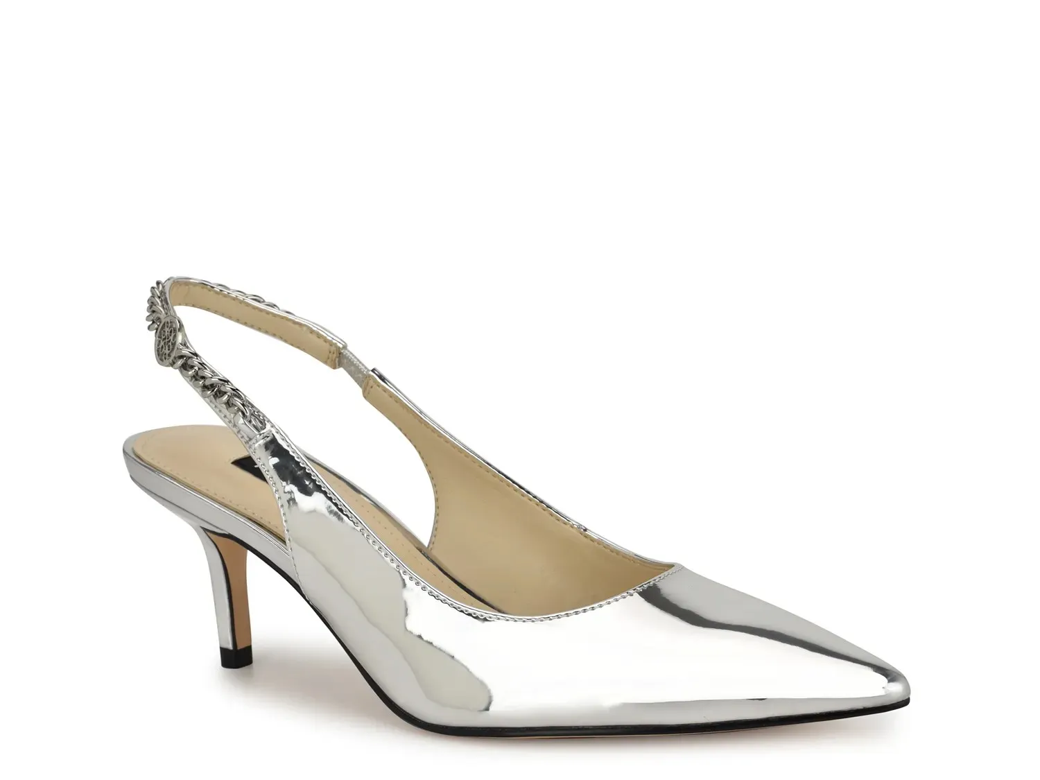 Туфли-лодочки Nine West Nannae Pump, серебристый металлик