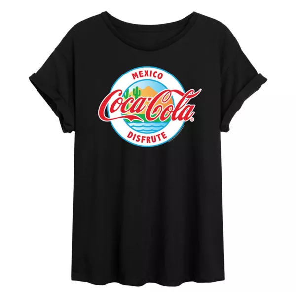 

Футболка оверсайз с принтом Coca-Cola Mexico для подростков Licensed Character, черный