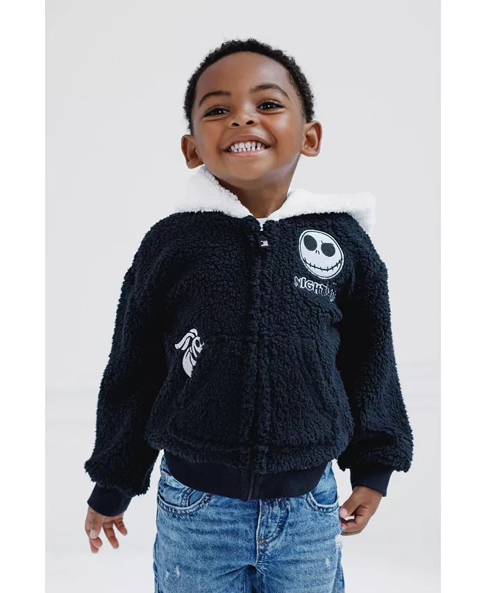Детская уютная худи с шерпой для мальчиков Baby Boys Cosplay Hoodie Cozy Sherpa Nightmare Before Christmas, черный — фото 3