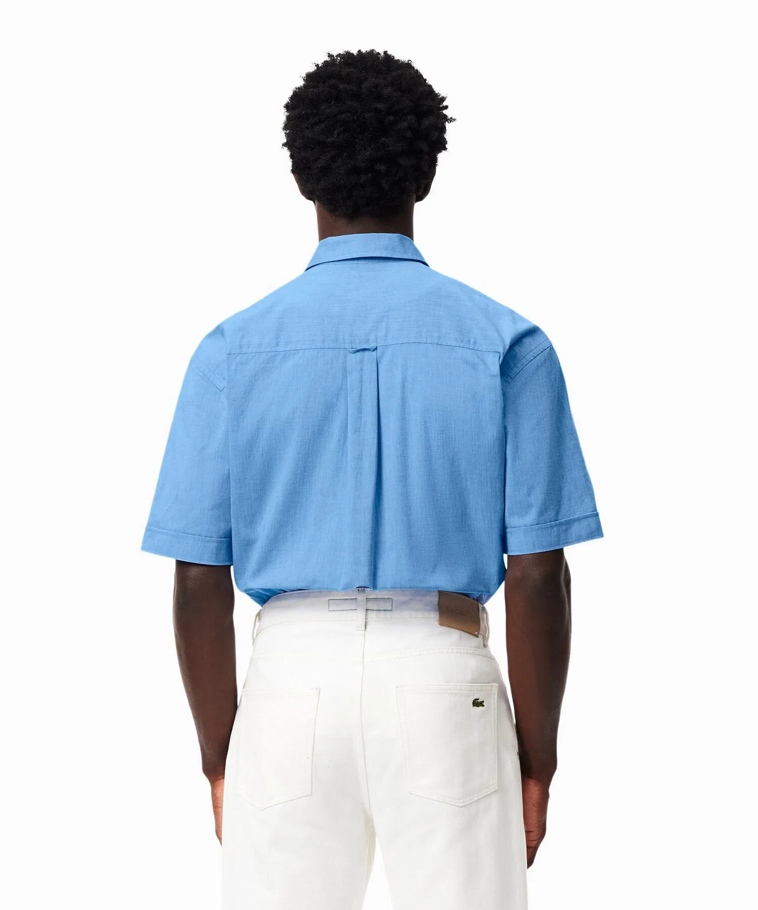 Рубашка Lacoste Классическая Оксфорд, с логотипом, белая — фото 3