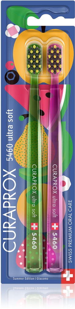 

Зубные щетки Juicy лимитированной серии 5460 ультрамягкие Curaprox, 2 шт