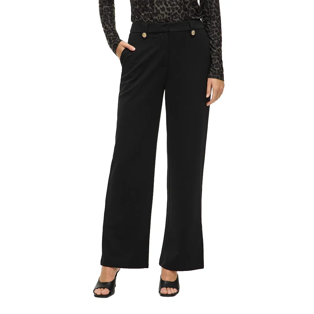 

Брюки с высокой талией Vila Clua Wide Leg Fit Button, черный