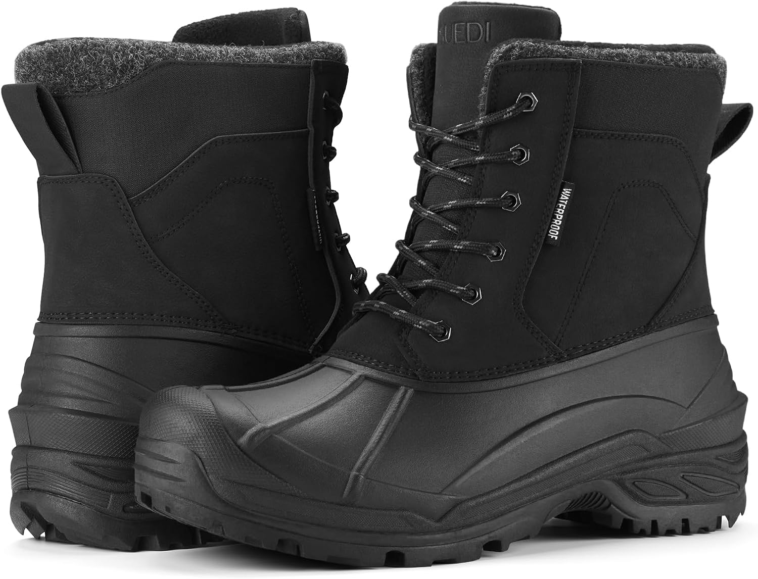 

Мужские зимние ботинки с утеплителем, водонепроницаемые, легкие, противоскользящие, болотные ботинки для мужчин Suedi, черный