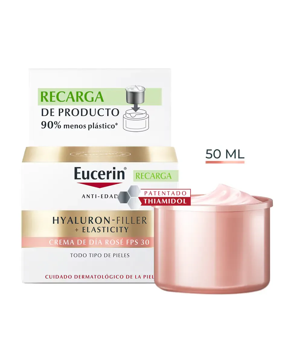 Крем для лица SPF EUCERIN Запасной флакон дневного крема Rosé Hyaluron Filler Elasticity — фото 2