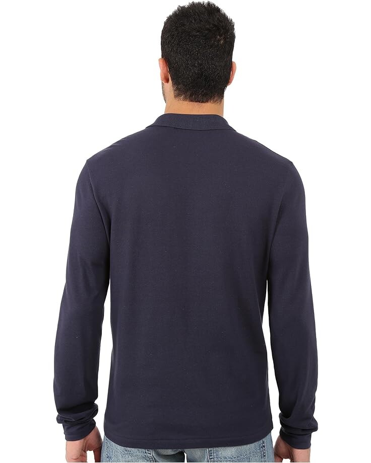 Поло Lacoste Long Sleeve Classic Pique Shirt, цвет Navy Blue — фото 3