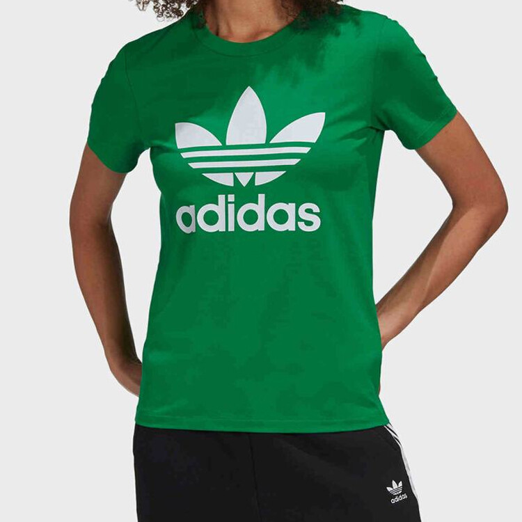 Футболка с трилистником женская зеленая Adidas Originals — фото 3