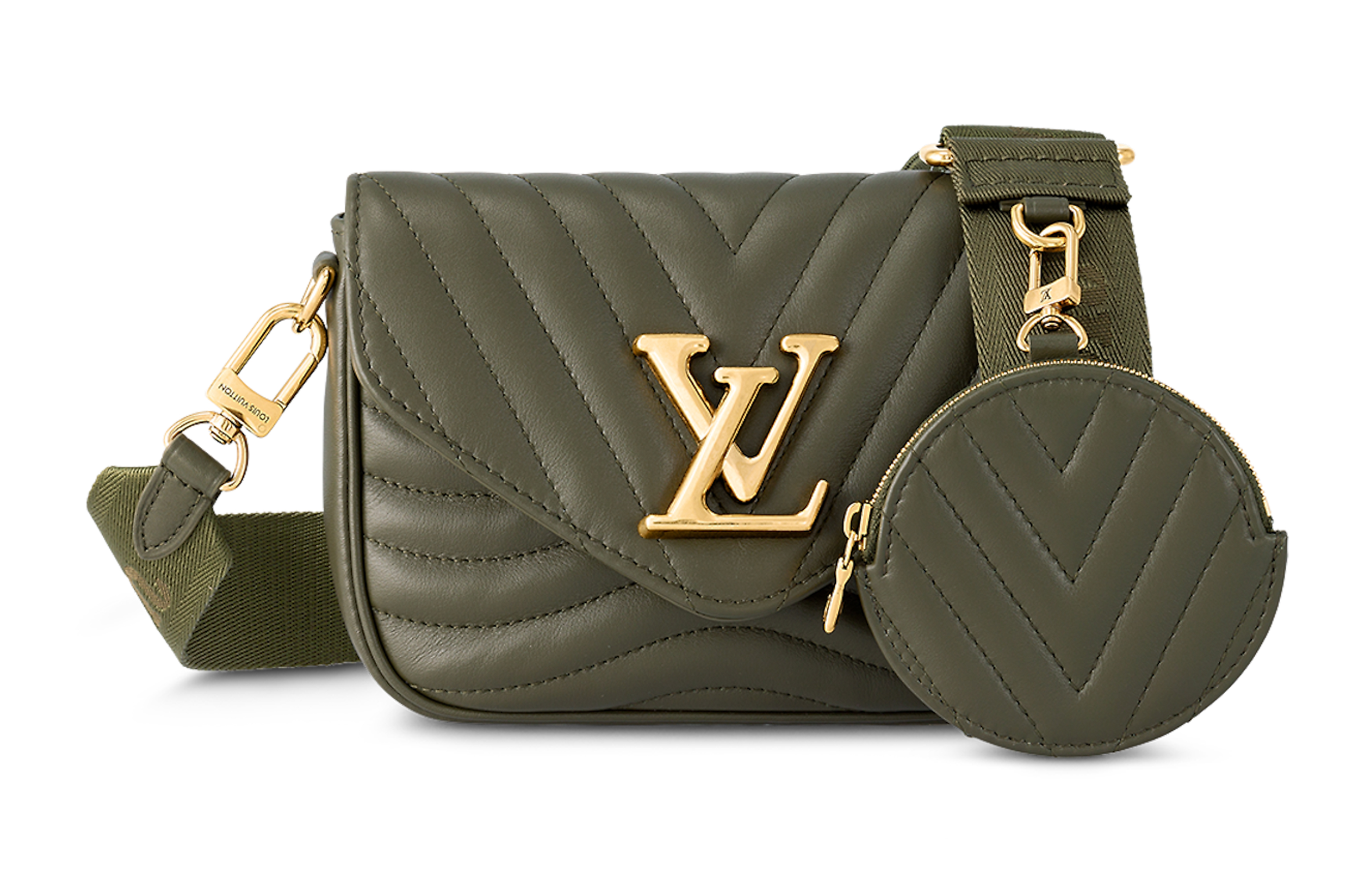

LOUIS VUITTON Новая волна женская кожаная сумка через плечо хаки зеленая
