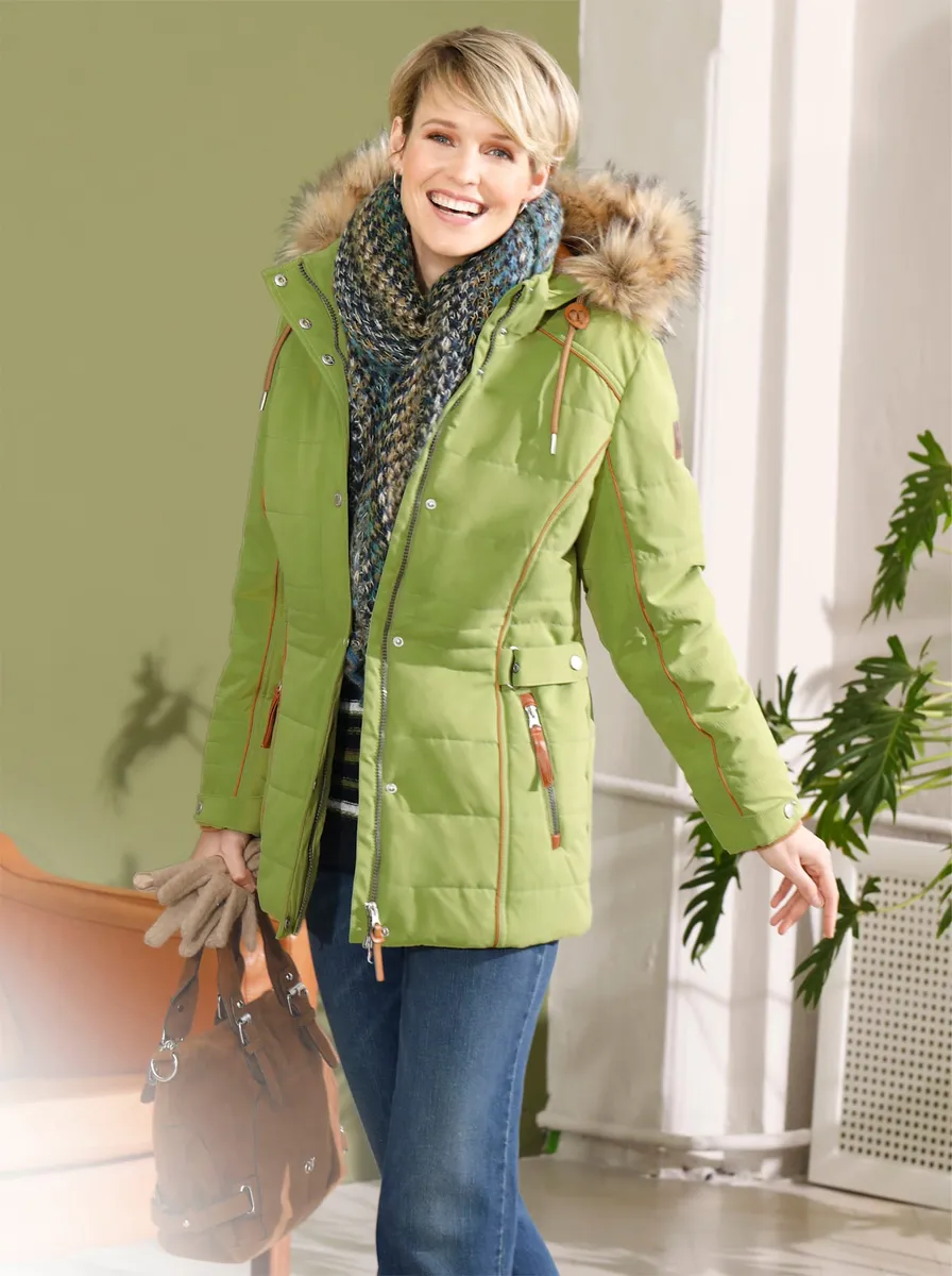 

Повседневного образа стеганая куртка с капюшоном Casual Looks, зеленый