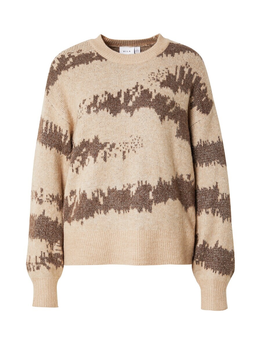 

Тонкий вязаный свитер VILA Sweater VINURA, бежевый