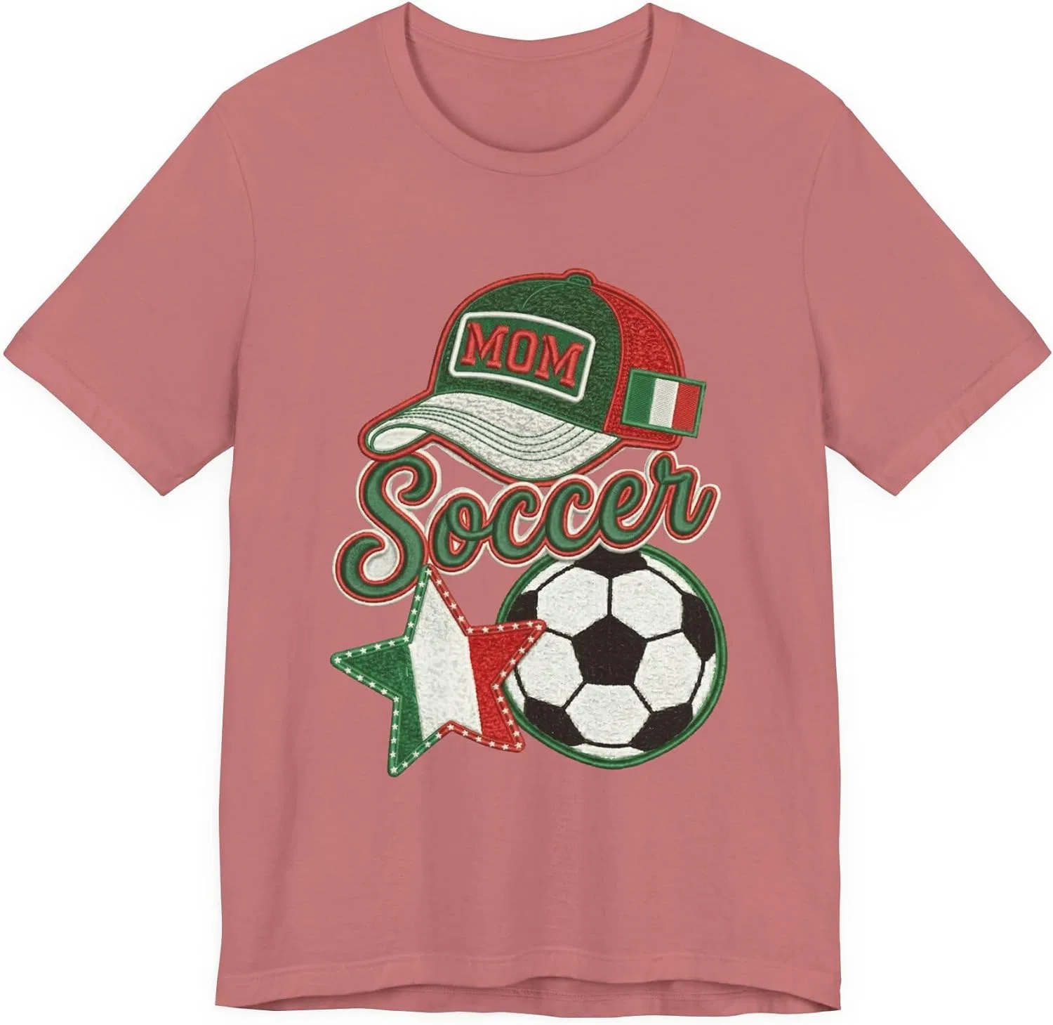 Футболка с принтом Mom, Italian Flag Star, мальва