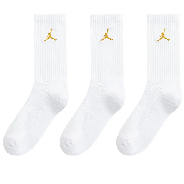 Носки спортивные унисекс Jordan белые/золотые