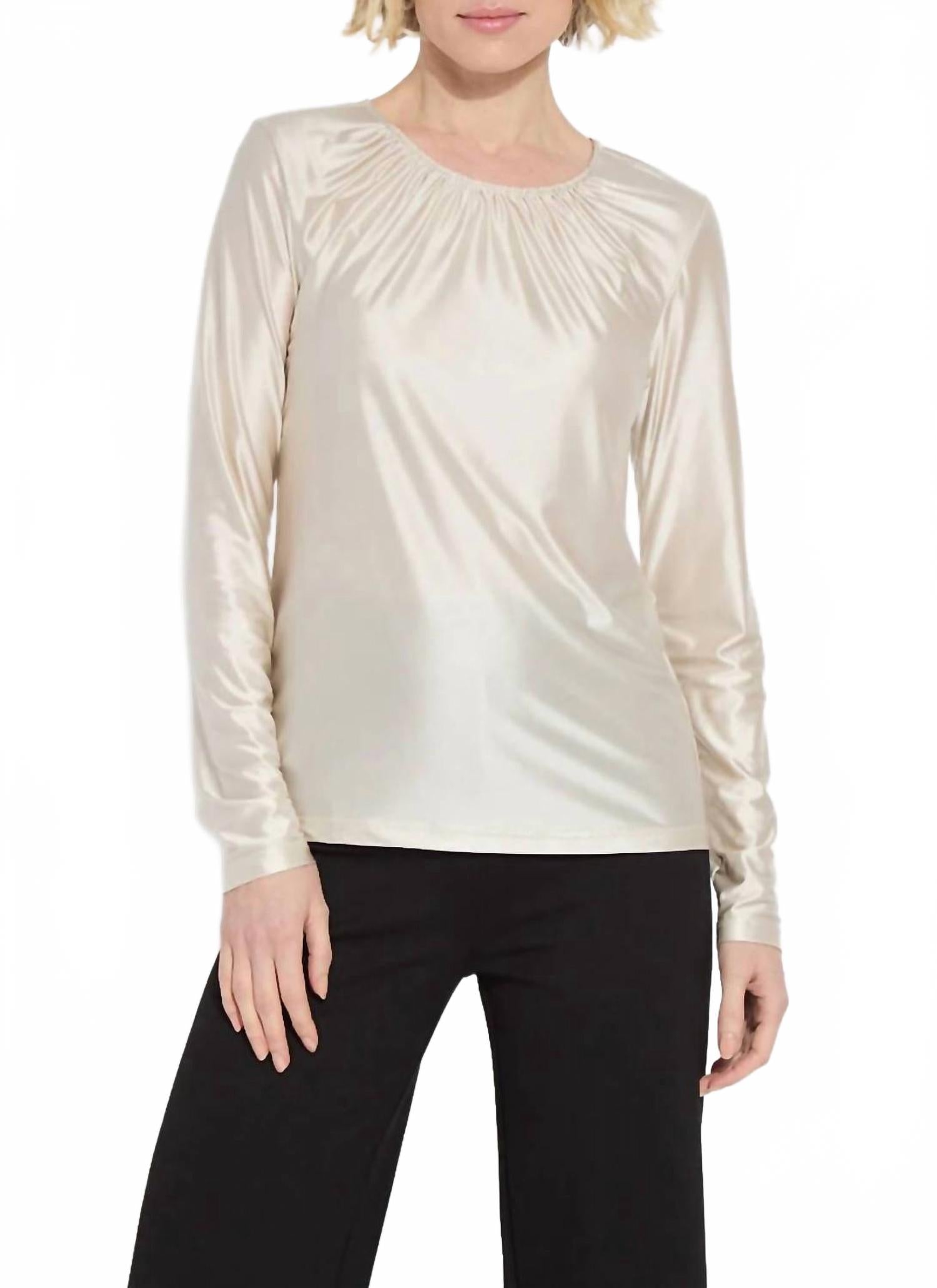 

Атласный топ Larissa цвета светлого олова Lysse, Light Pewter