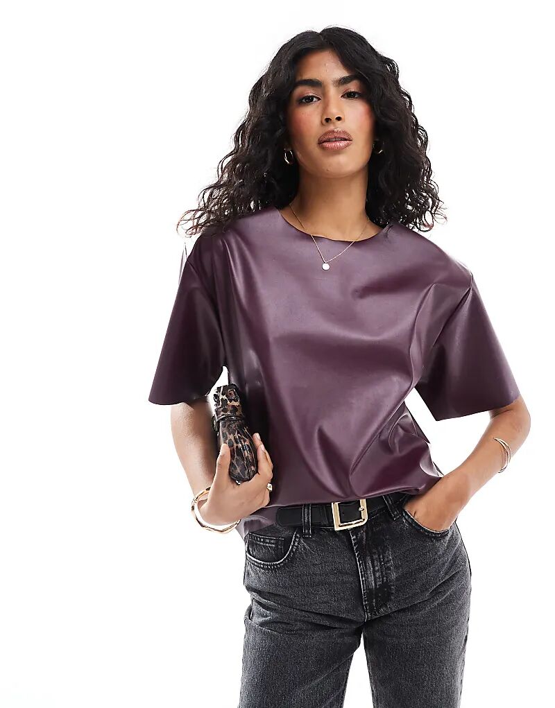 

Футболка большого размера в бордовом цвете ASOS DESIGN