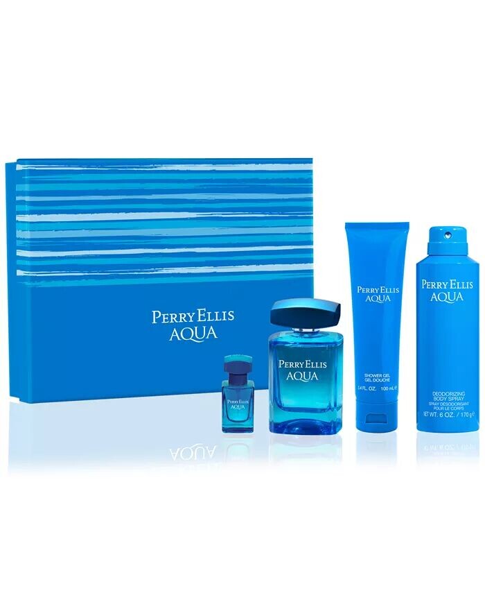 

Мужские 4 шт. Подарочный набор туалетной воды Aqua Perry Ellis