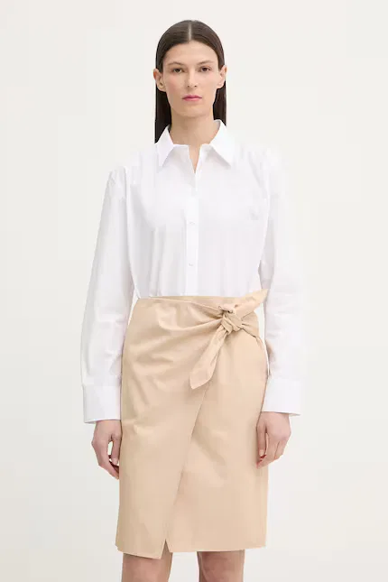 Рубашка хлопковая Koszula женская хлопок Calvin Klein, белый