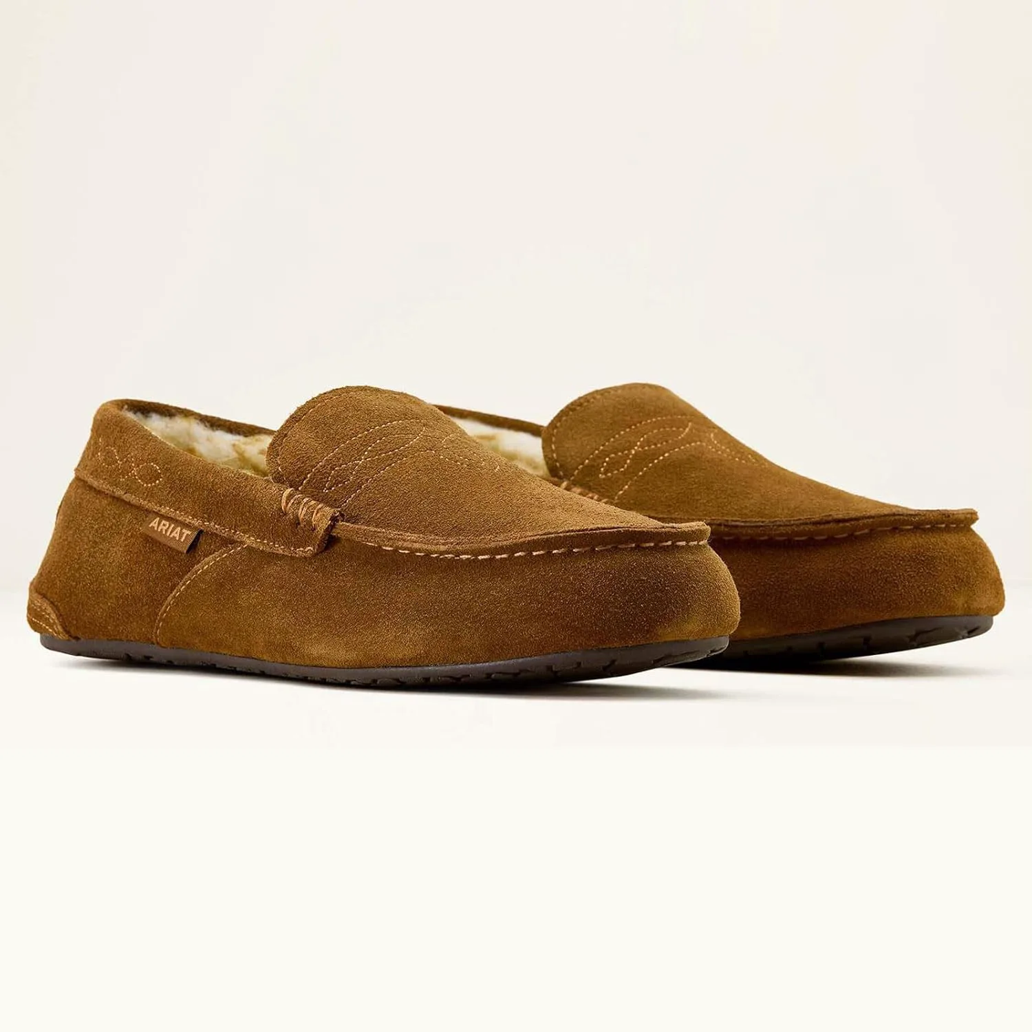 Мужские мокасины ARIAT Clayton - прочные, из натуральной замши, теплые, стильные повседневные обувь для дома и улицы с мягкой подкладкой из плюша — фото 2
