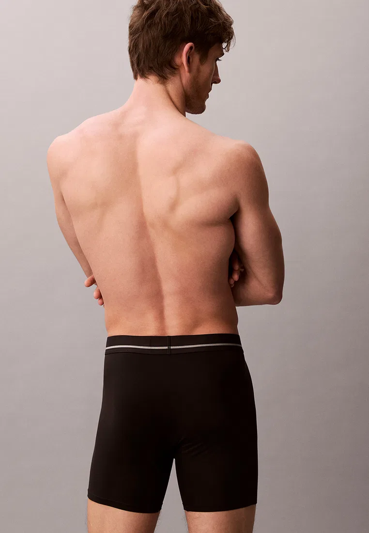 Трусы боксеры, микрофибра металлик, Calvin Klein, черный — фото 2