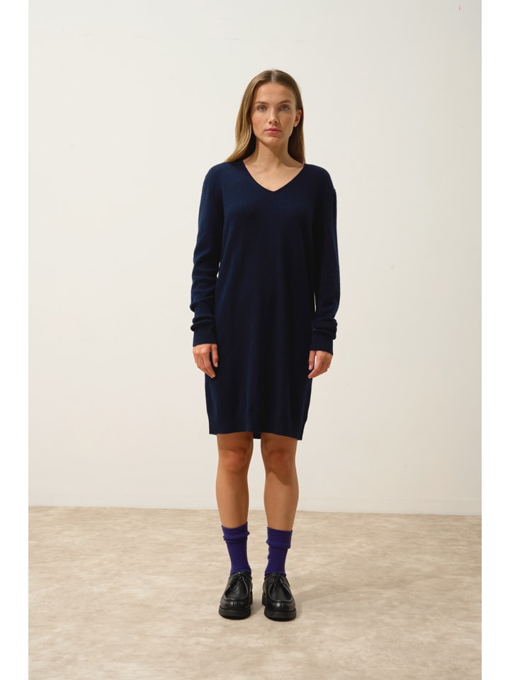

Платье до колена Just Cashmere, темно-синий